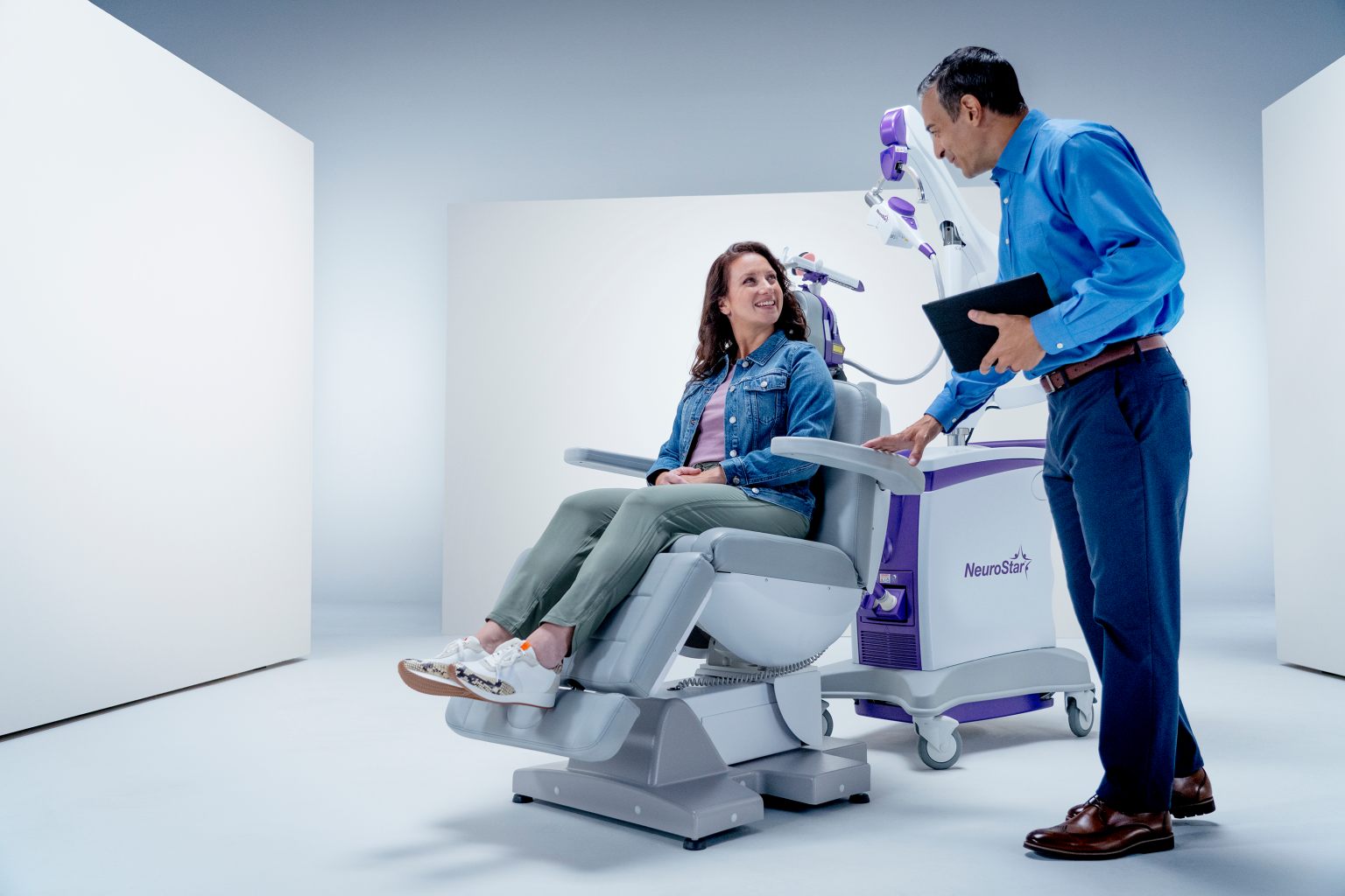Patient receiving NeuroStar TMS treatment